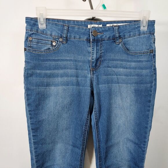 Indigo Rein Crop Capri Juniors Size 11 Skinny Pockets Stretch Blue Denim - Picture 4 of 13